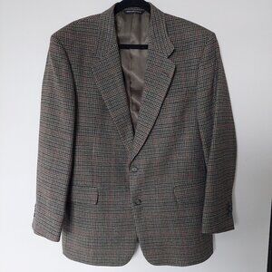 CAMBRIDGE Sport Coat Jacket Blazer Men's 42R Houndstooth Brown